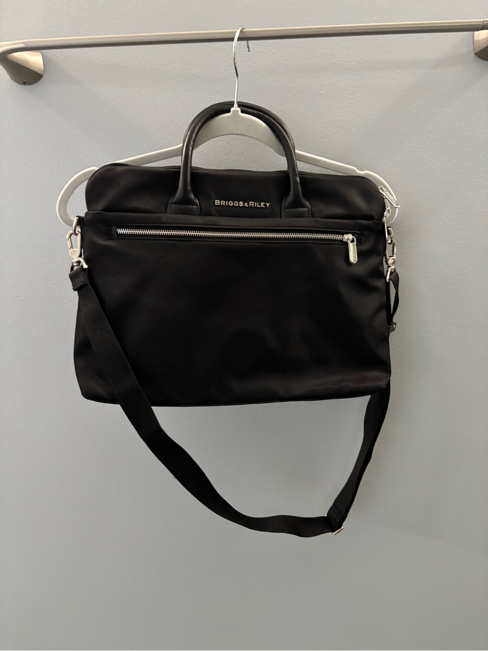 Briggs & Riley Black Nylon Briefcase with Shoulder Strap